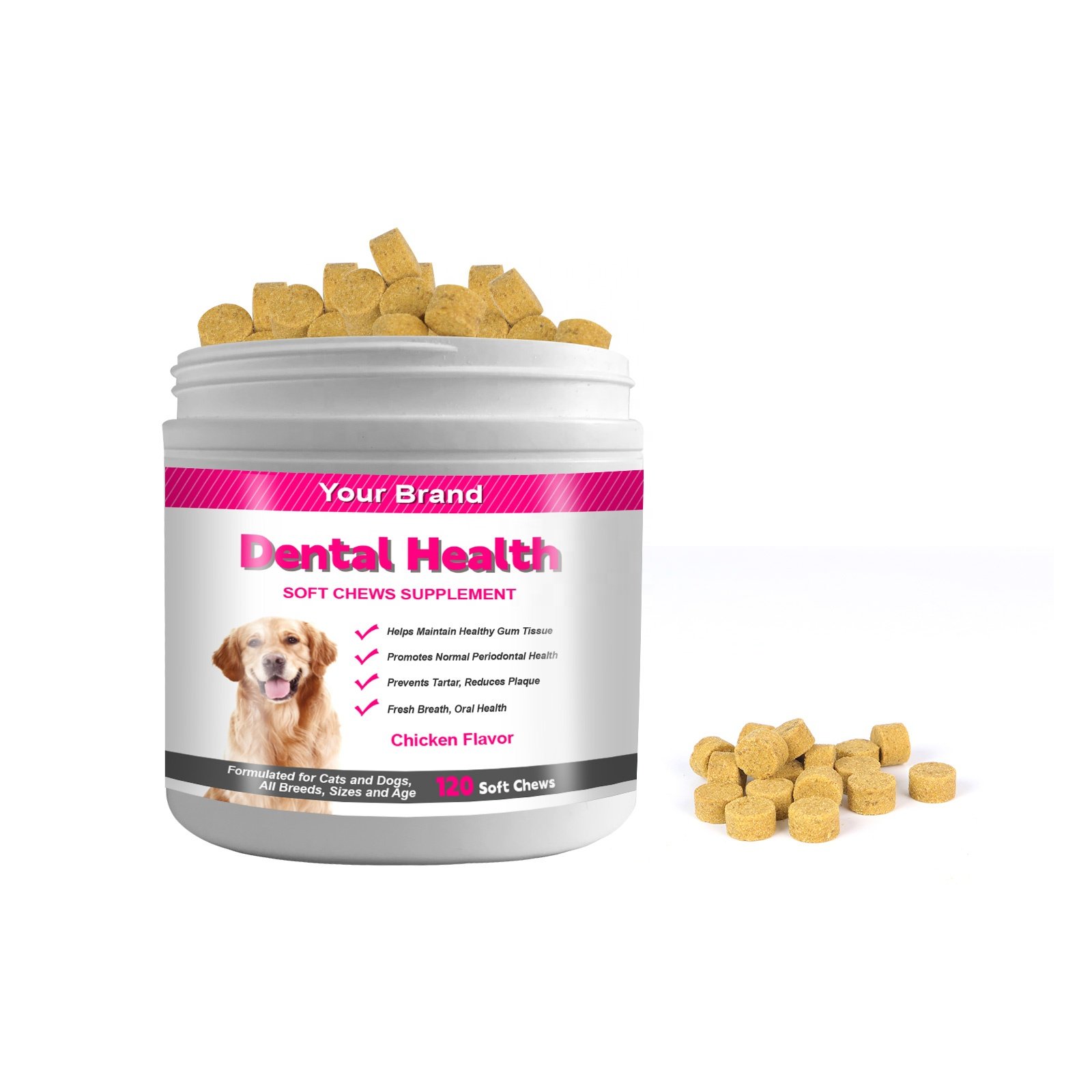 Private Label Dog Dental Care Healthy Care Supplement Soft Chews