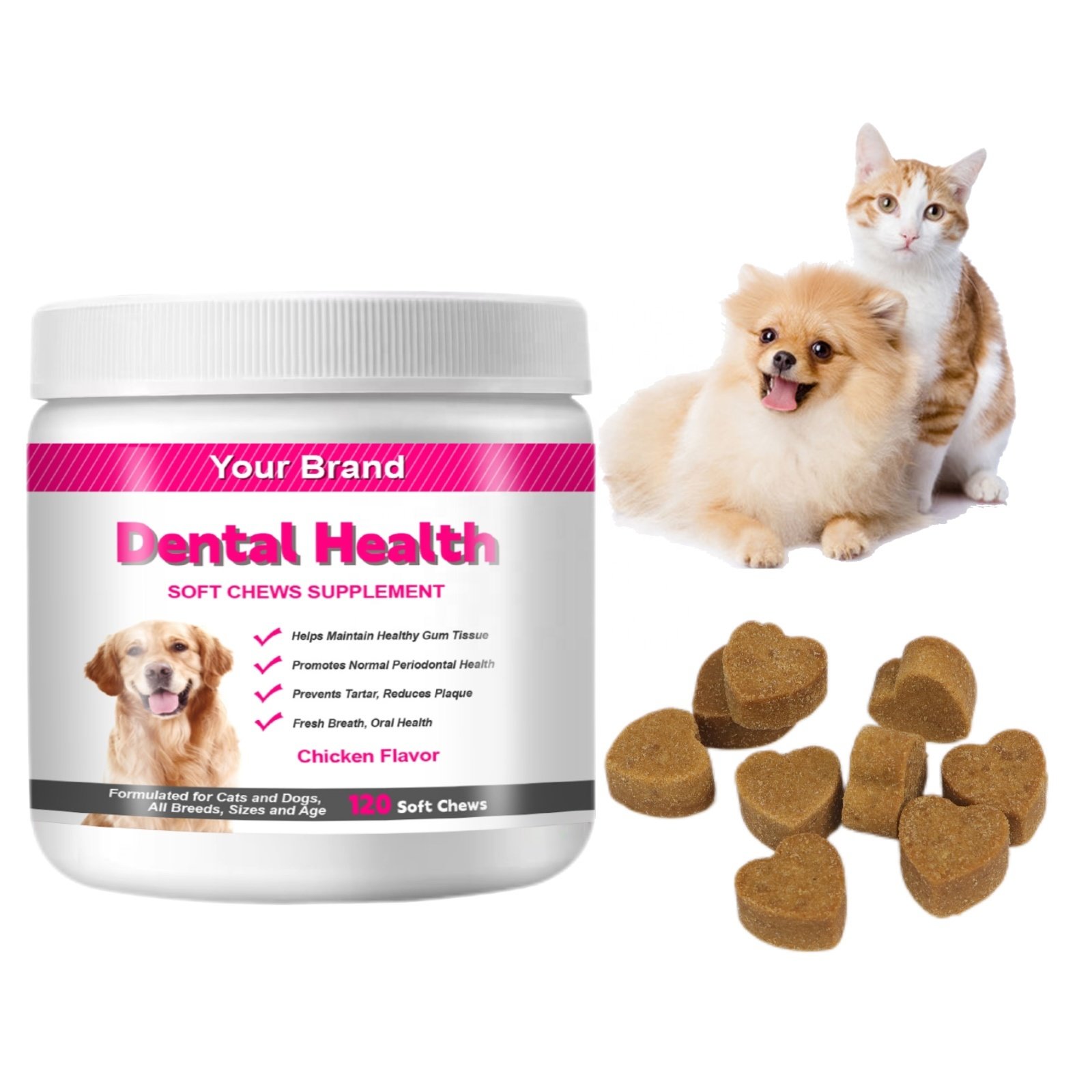 Private Label Dog Dental Care Healthy Care Supplement Soft Chews