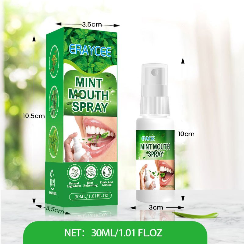 Natural 30ml Oral Care Mint Breath Freshener Spray Prevent Bad Odor Mouth Refresher Spray Fresh Remove Bad Breath Serum
