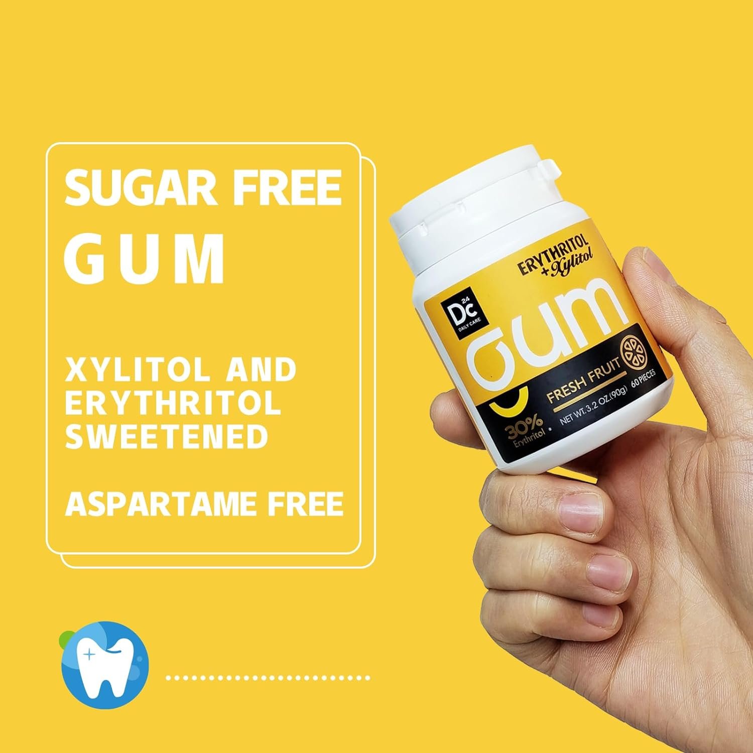 Fresh Natural Xylitol Chewing Gum Dental Defense System Aspartame-Free Sugar Free Gum