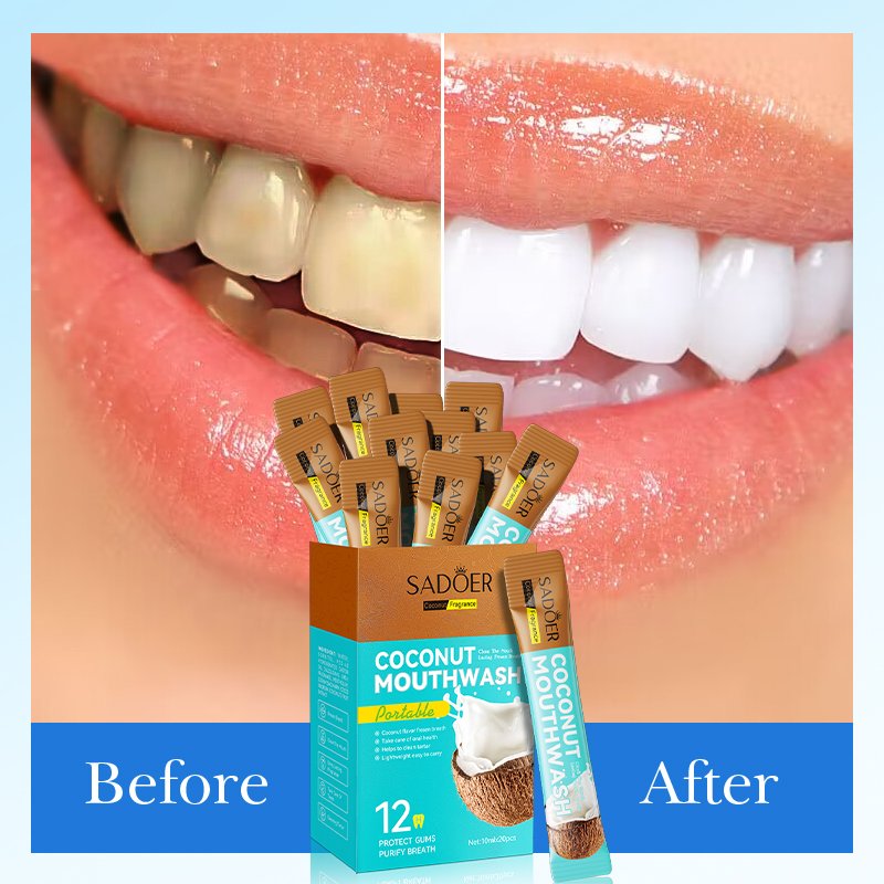 SADOER Private Label Refreshing Coffee Grape Watermelon Mango Coconut Mouthwash Clean Teeth Travel Size
