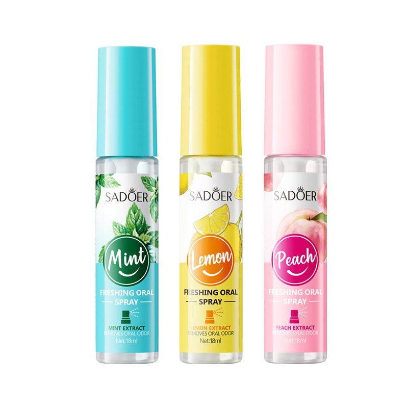 OEM SADOER Wholesale Mint Oral Mouth Freshener Spray Remove Bad Breath Lemon Refreshing Fragrance Portable Oral Care Mouth Spray