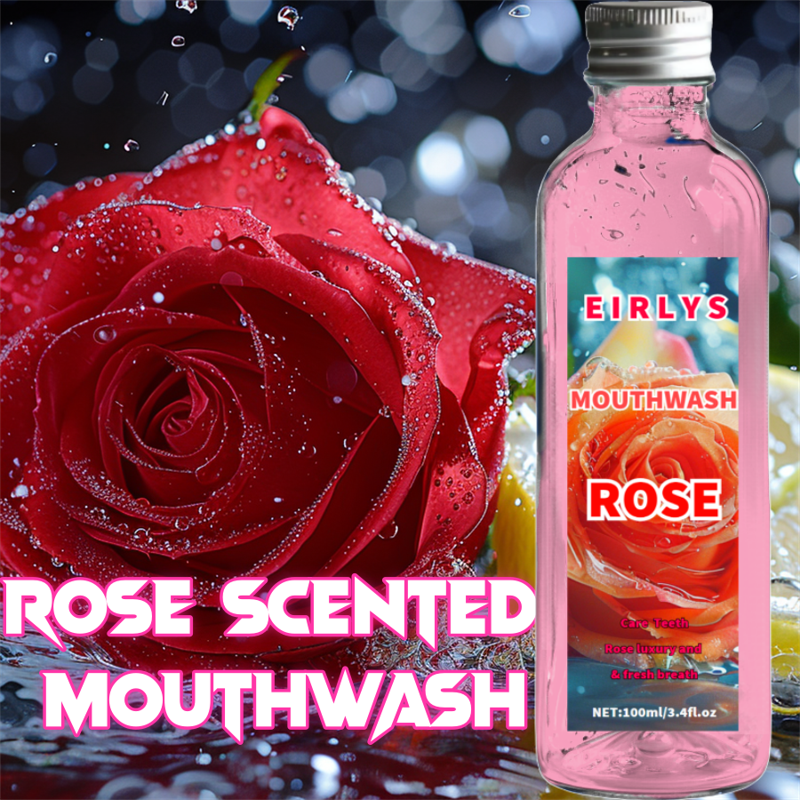 ROSE Premium Quality Lemon Strawberry Flavored Mouthwash Travel-Friendly Fresh Tasting Rinse Breath Freshening Free Available