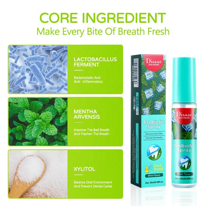 Disaar Breath Freshener Spray Lemon Mint Flavor Female Male Remove Odor Breath Mouth Spray For Bad Breath