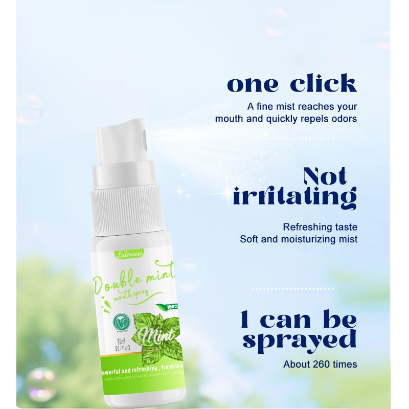 Chinese Factory Custom Organic Breath Freshener Freshening Mouth Spray Teeth Whitening Antibacterial Oral Spray