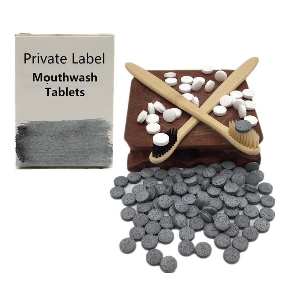 100% Natural Mint Freshener Breath Charcoal mouth wash Tablets