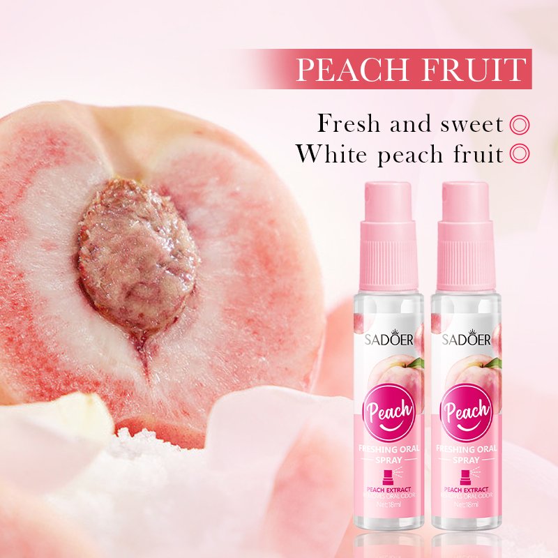 OEM SADOER Private Label Portable Oral Freshener Mouth Spray Travel Size Natural Lemon Honey Peach Mint for Freshening Breath
