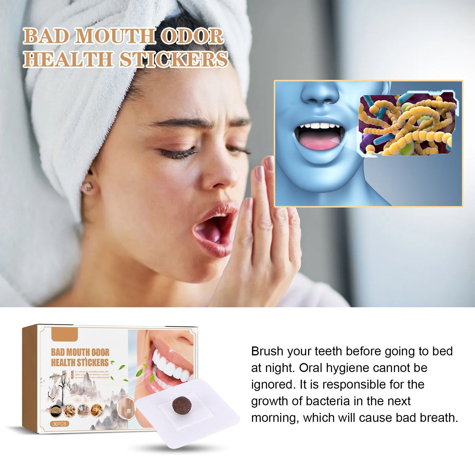 private label custom bad mouth odor removal stickers mouth cleaning navel patch fresh breath oral care patch