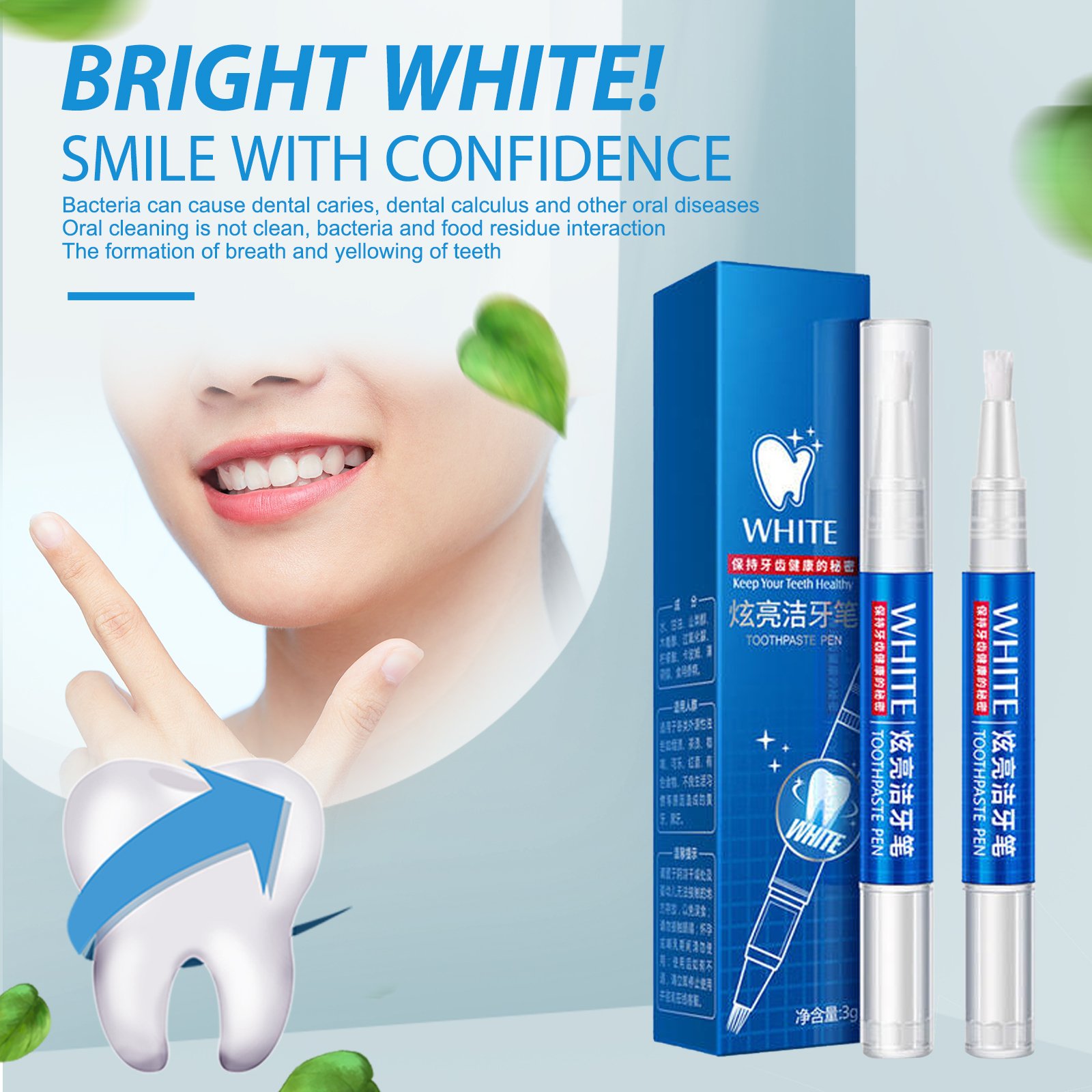 Professional Custom Dental 3ml Teeth Whitening Gel Press Pen Twist Teeth Whitening Pen