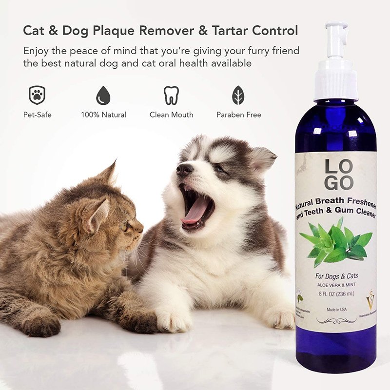 Private Label Natural Breath Freshener Cleaner Liquid Tartar Remover Pet Oral Care Dental Spray