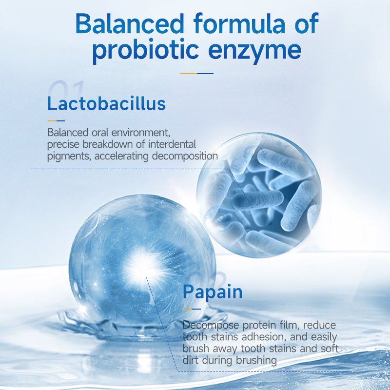 Removes Stains Bad Breath Organic Soda Toothpaste Whitening Teeth Probiotics Enzymes Toothpaste