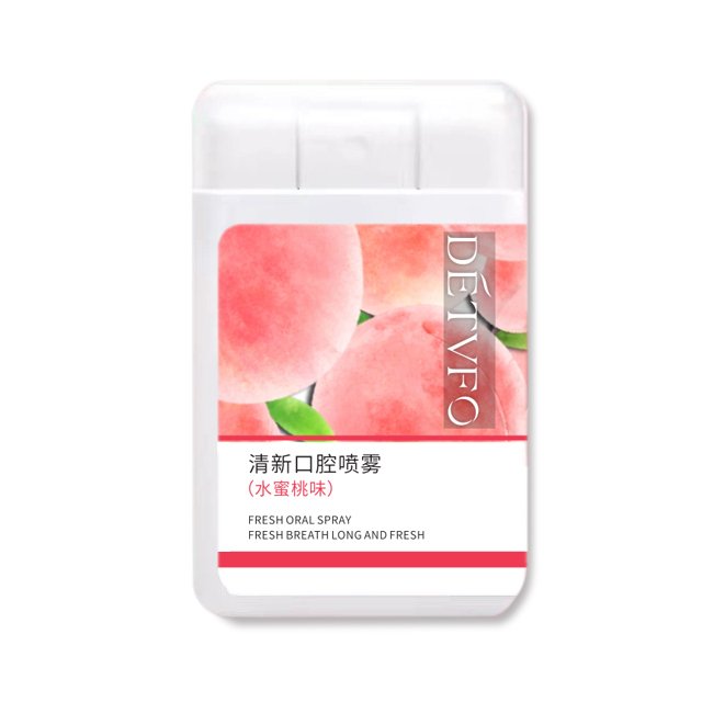 Private Label High Quality Portable Sweet Peach Breath Oral Mouth Spray Peach Oral Spray for Bad Breath