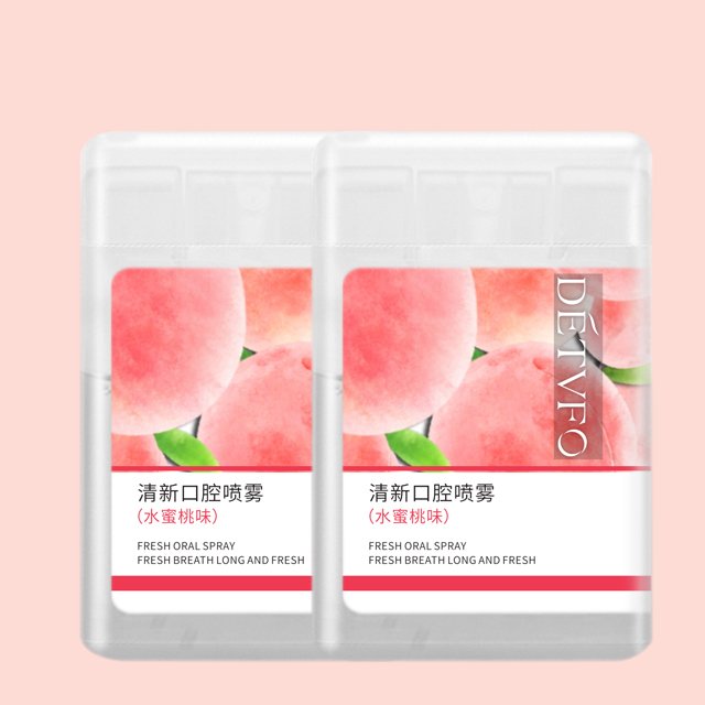 Private Label High Quality Portable Sweet Peach Breath Oral Mouth Spray Peach Oral Spray for Bad Breath