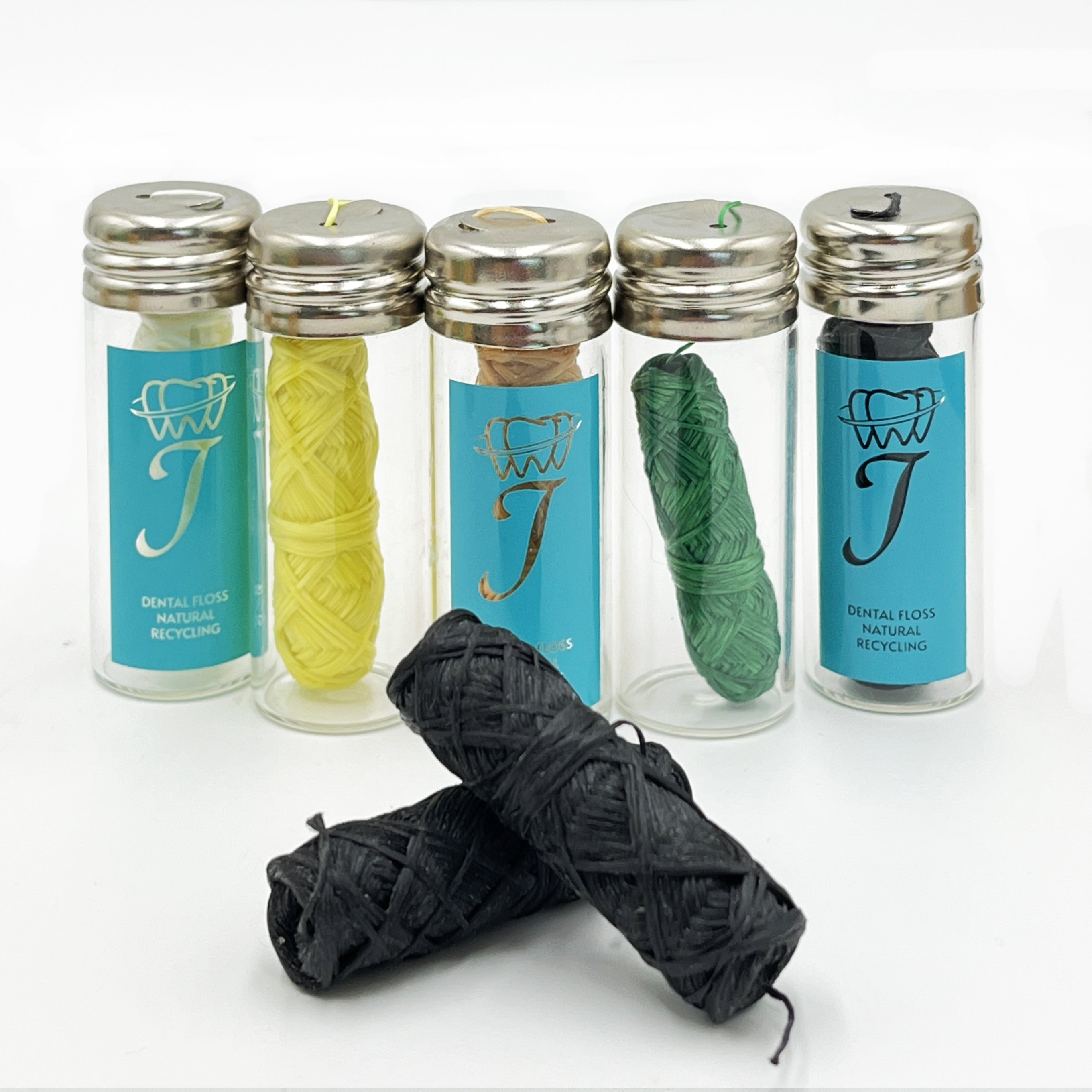 Vegan Bamboo Charcoal Dental Floss In Refillable Glass Container With OEM Logo