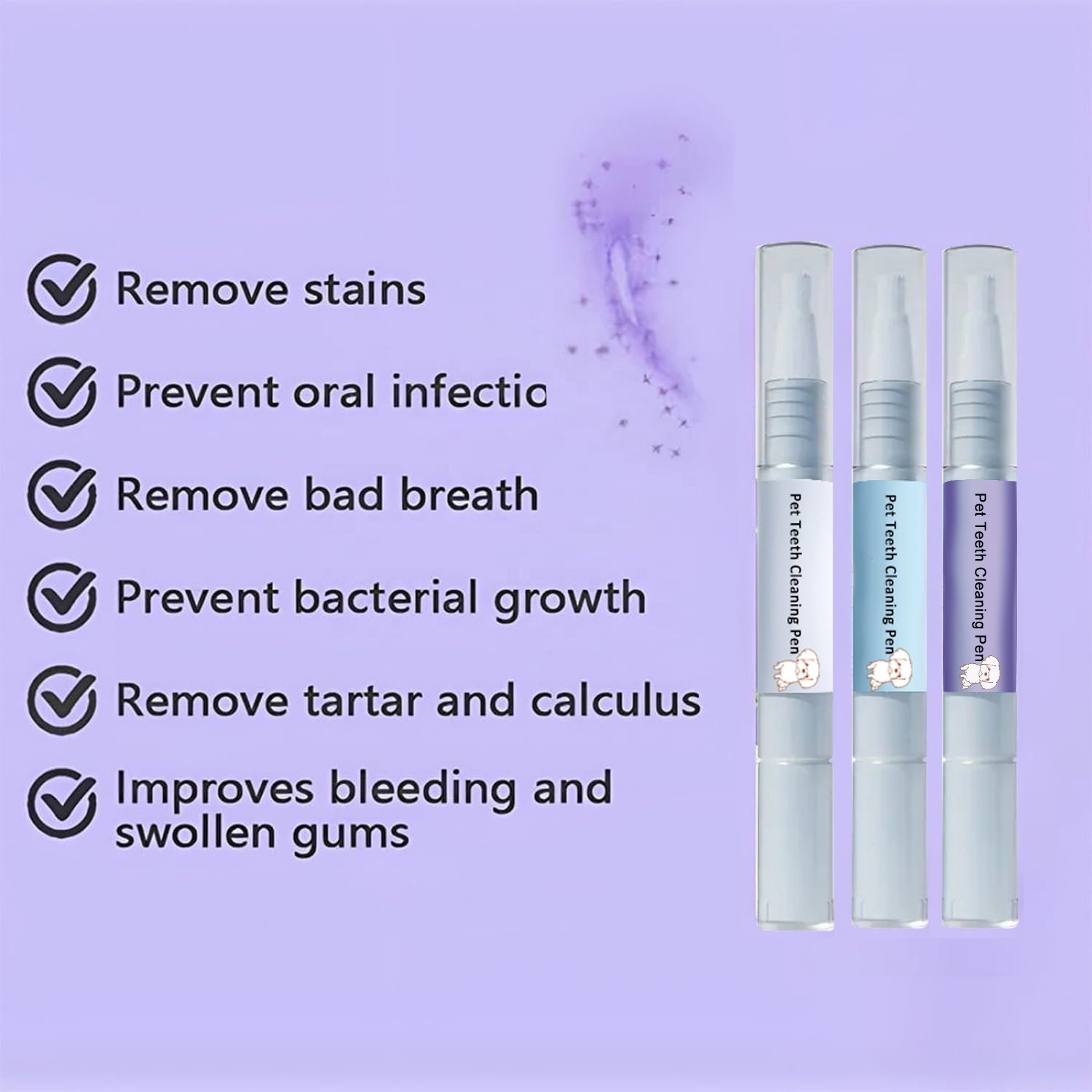 Pet Oral Repair Gel Teeth Cleaning Tartar & Plaque Eliminate Bad Breath Yellow Removal Whitening Cat & Dog Teeth Cleaning Pen