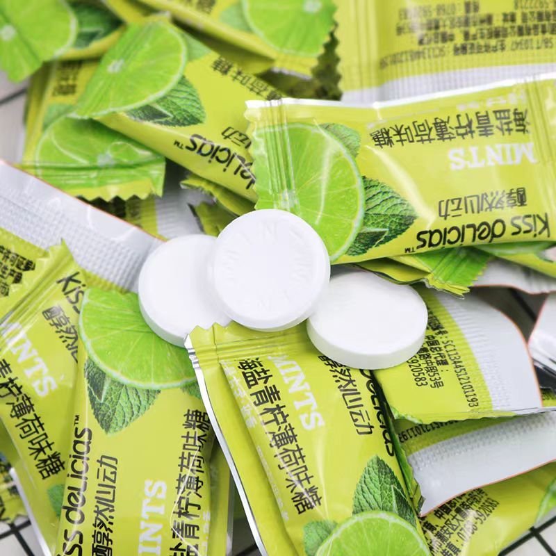 Factory direct sale custom personal label mint candy fresh breath fruits tablet candy mint hard candy slice