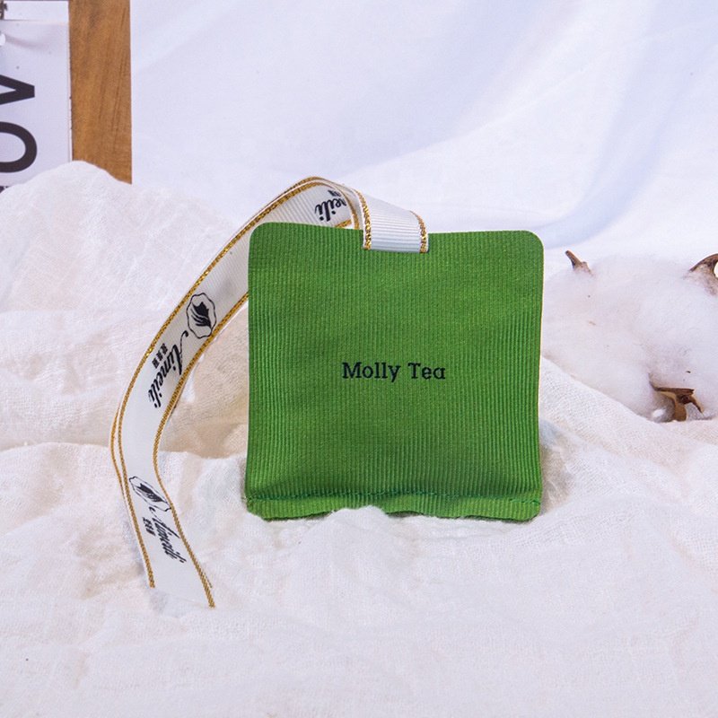 New Design Portable Hanging Car Air Freshener Aromatherapy Durable Fragrant Pouch Woven Fabric Scented Sachet Bag with Ribbon