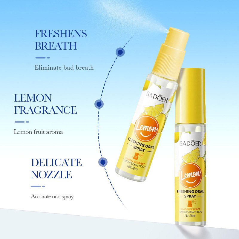 New 2024 freshing oral spray oral health caring bad breath removing mint lemon peach small mouth spray bottle for bad breath