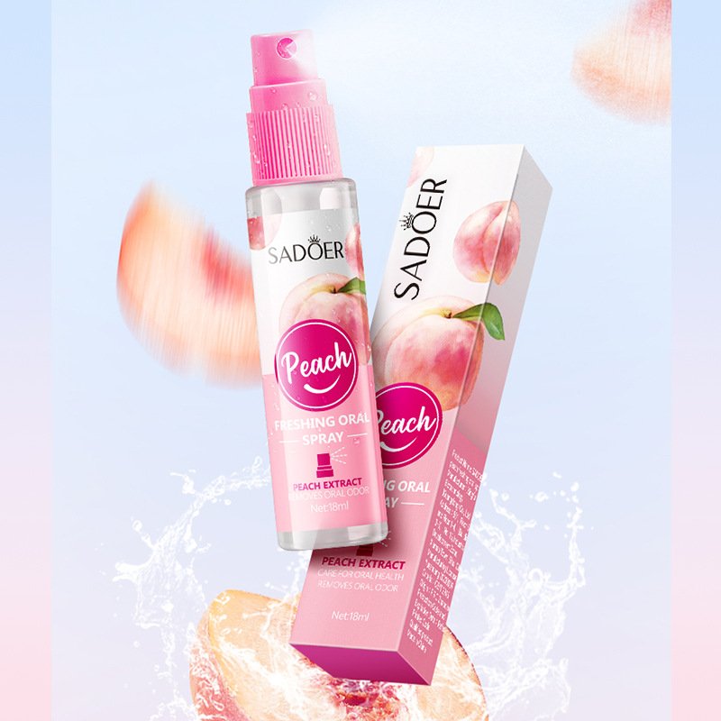 New 2024 freshing oral spray oral health caring bad breath removing mint lemon peach small mouth spray bottle for bad breath