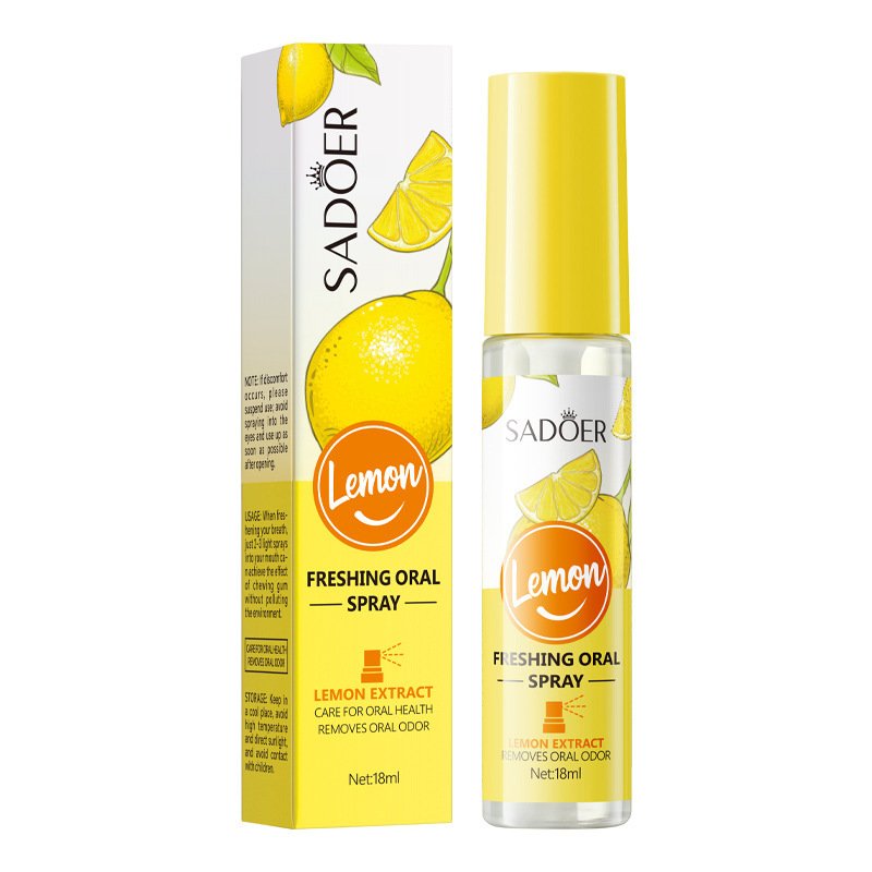 New 2024 freshing oral spray oral health caring bad breath removing mint lemon peach small mouth spray bottle for bad breath