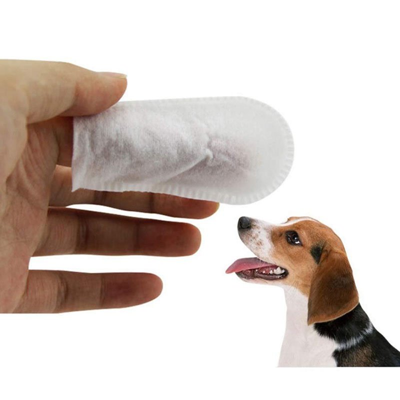 50pcs Dental Care Finger Wipes Reduces Plaque Freshens Breath Teeth Pet Cleaning Teeth Finger Wipes Remove Tartar And Tears