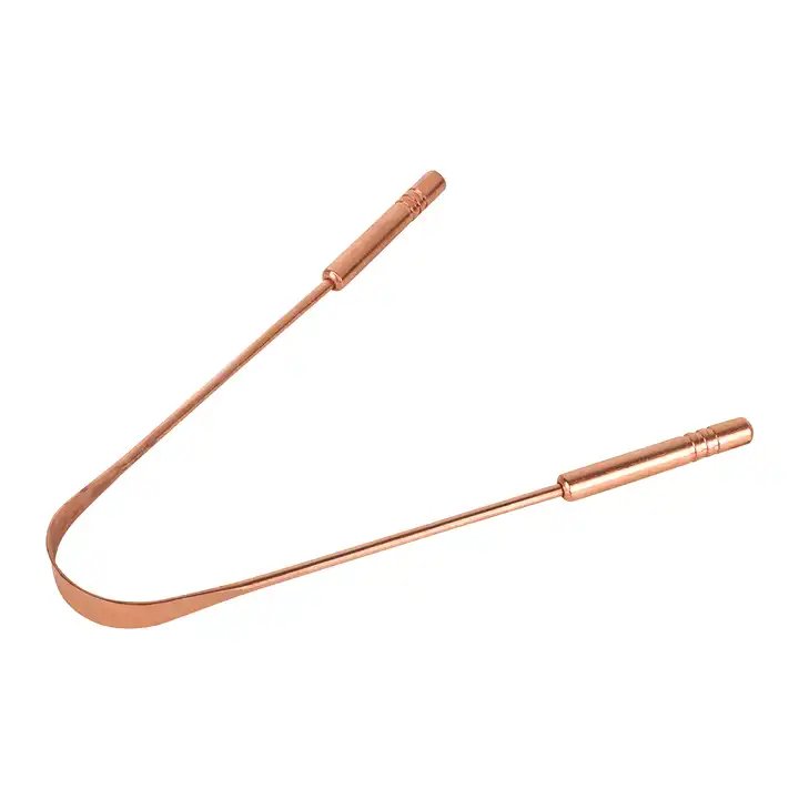 High Efficiency Personal Use Tongue Cleaner Available at Wholesale Price from Indian Supplier of Pure Copper Tongue Scraper
