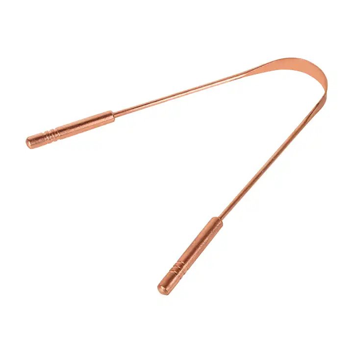 High Efficiency Personal Use Tongue Cleaner Available at Wholesale Price from Indian Supplier of Pure Copper Tongue Scraper