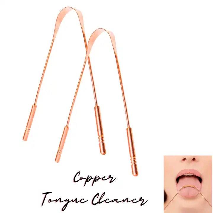 High Efficiency Personal Use Tongue Cleaner Available at Wholesale Price from Indian Supplier of Pure Copper Tongue Scraper