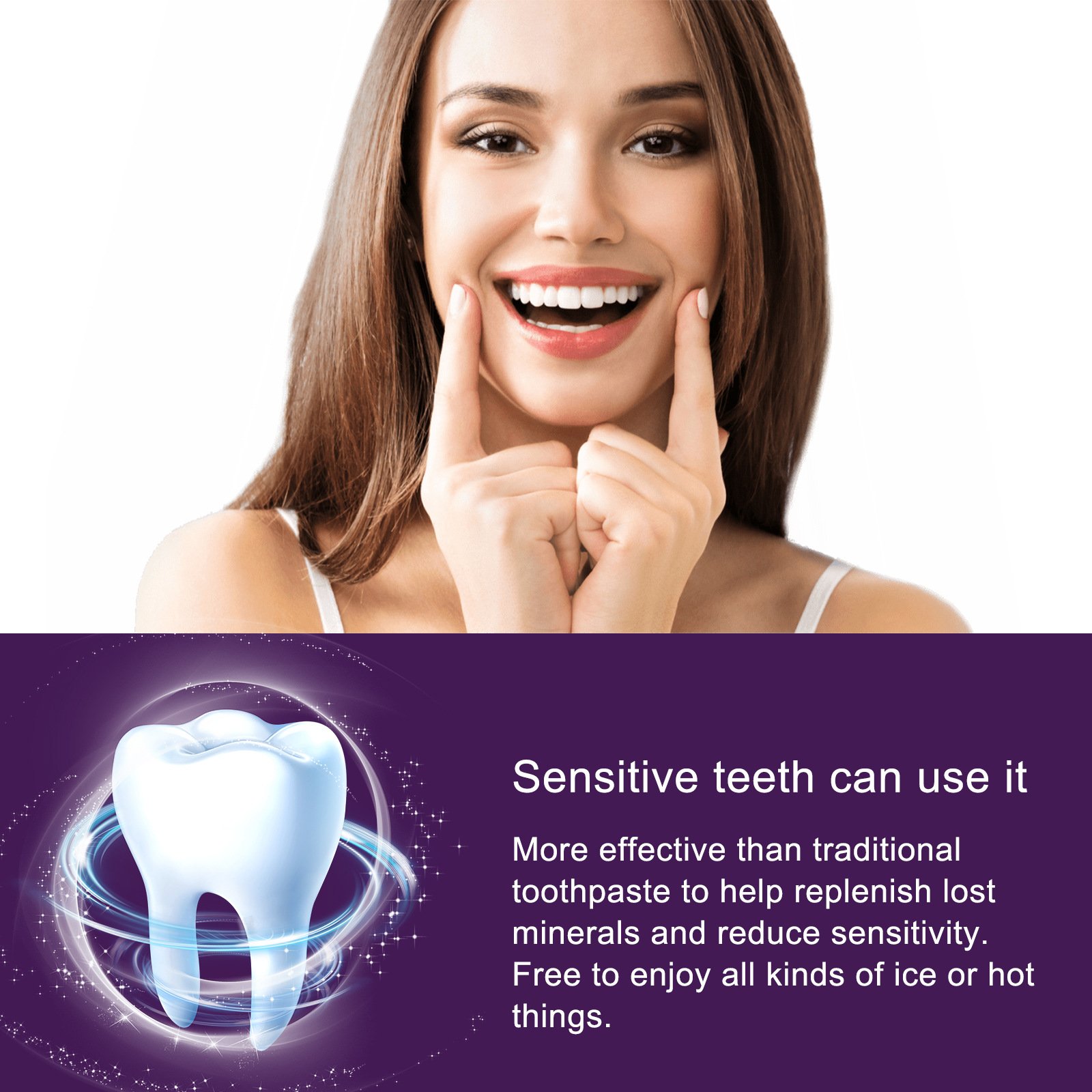 EELHOE Remove Plaque Stains Care Purple Teeth Color Corrector Teeth Mouth Breathing Freshener Teeth Whitening Toothpaste