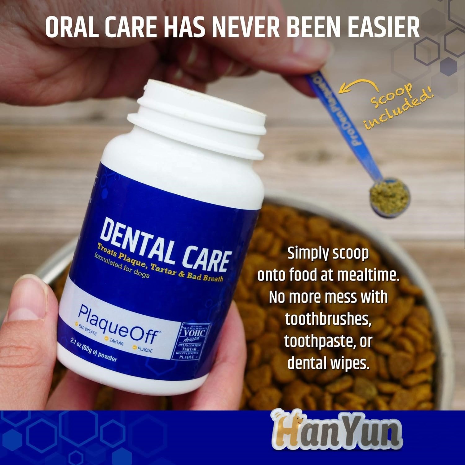 Dental Powder For Dogs & Cats - Clean Teeth - Healthy Gums & Fresh Breath - Manage Plaque & Tartar Build