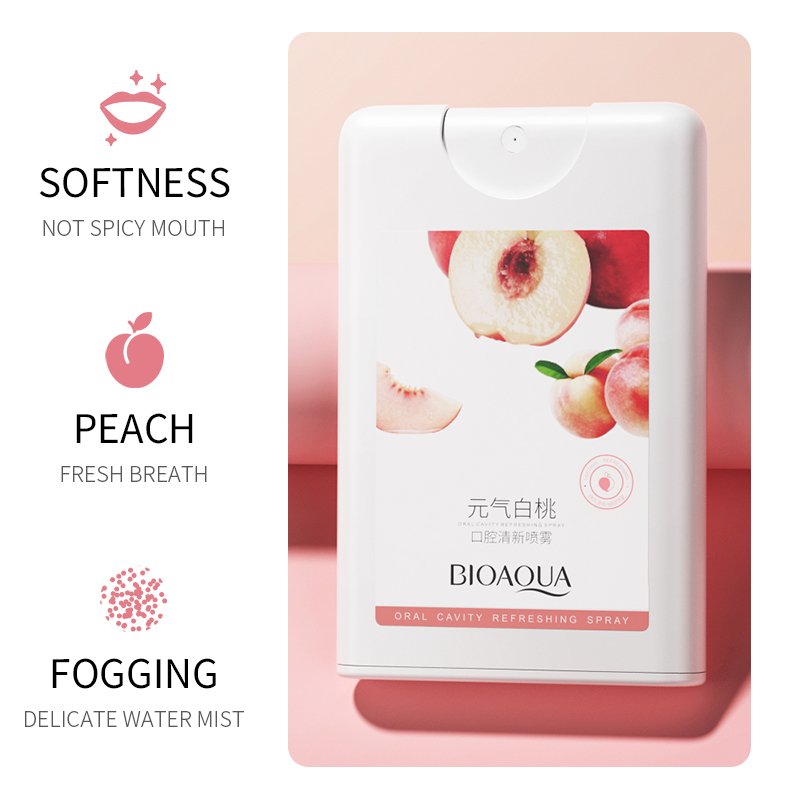 BIOAQUA Wholesale Portable White Peach Oral Spray Sweet Breath Care Mouth Care