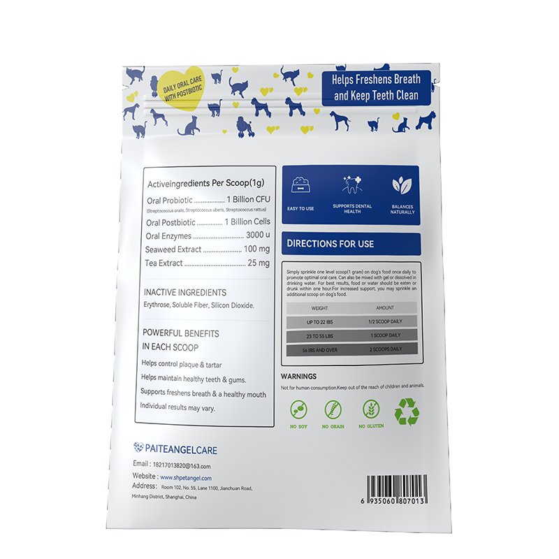 OEM Dog Breath Freshener Powder Pets PlaqueOff Powder Oral Care Supplement
