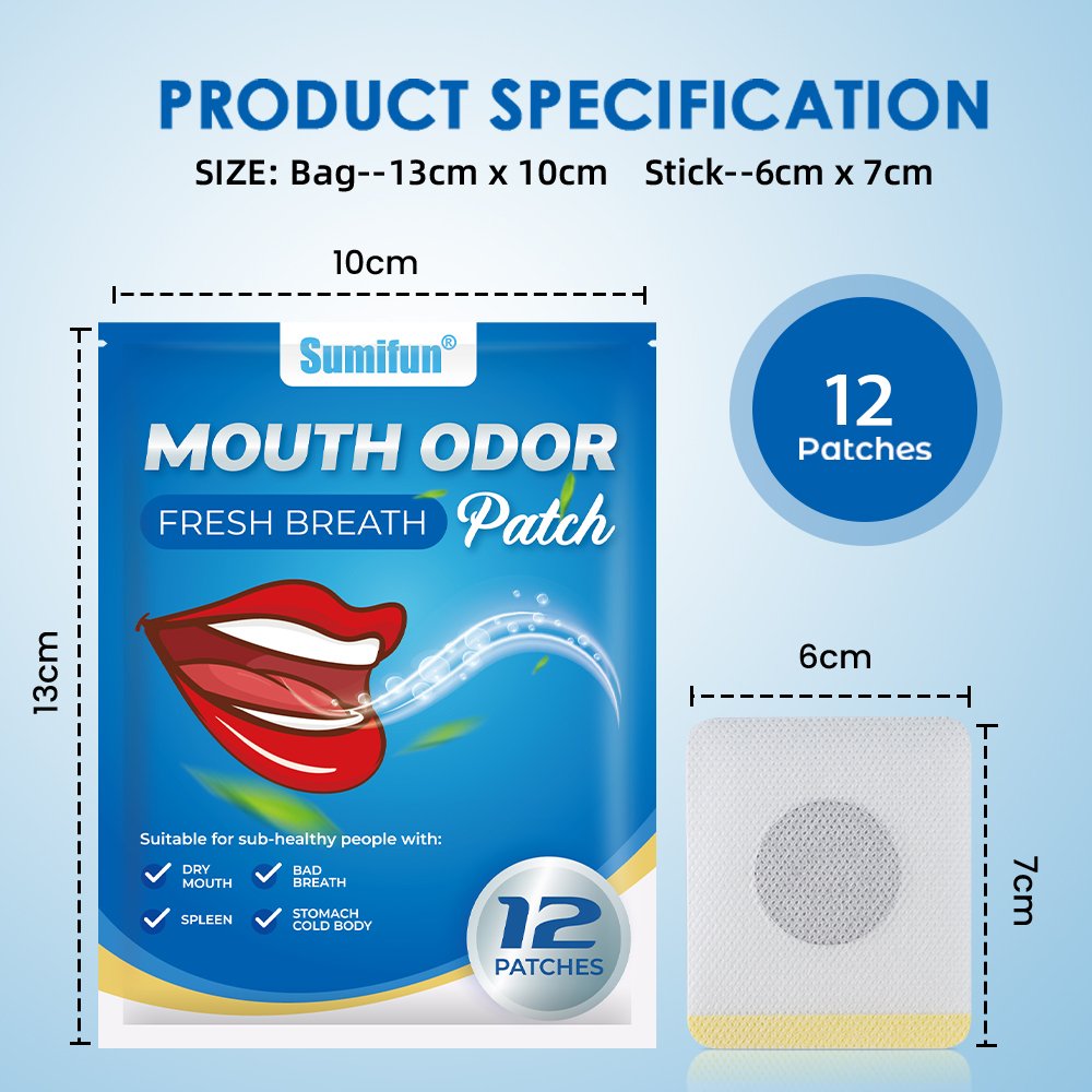 New Sumifun 12 Pieces Herbal Mouth Odor Freshener Patch Keep Breath Fresh Mouth Odor Removal Patch