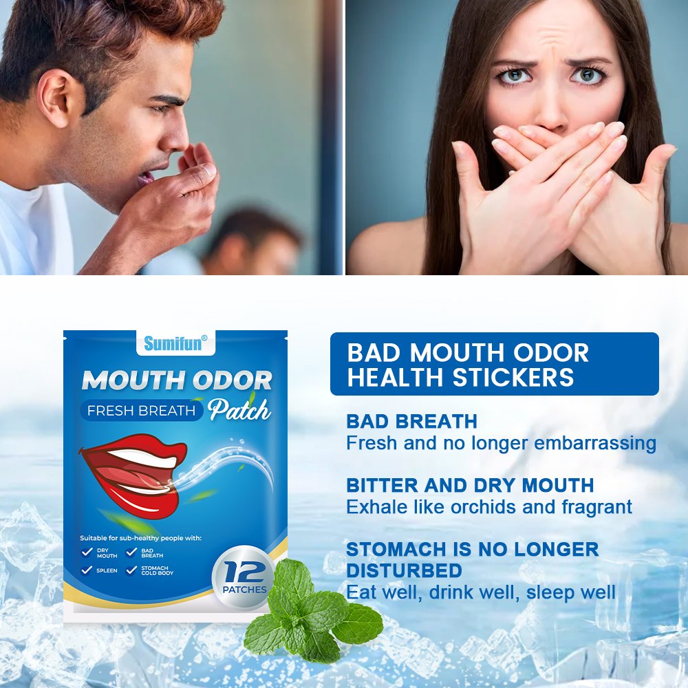 New Sumifun 12 Pieces Herbal Mouth Odor Freshener Patch Keep Breath Fresh Mouth Odor Removal Patch
