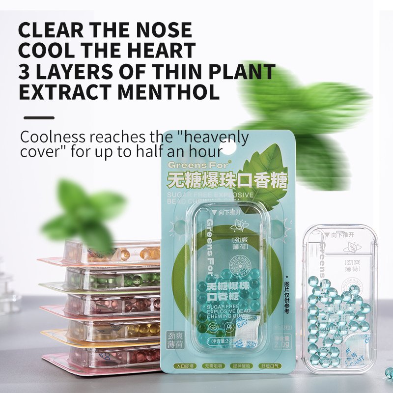 Oral Fresh Mint Lemon Grape Flavor Mouth Fresh Breath Portable Mouth Freshener Oral Remove Smoke capsule balls sugar free