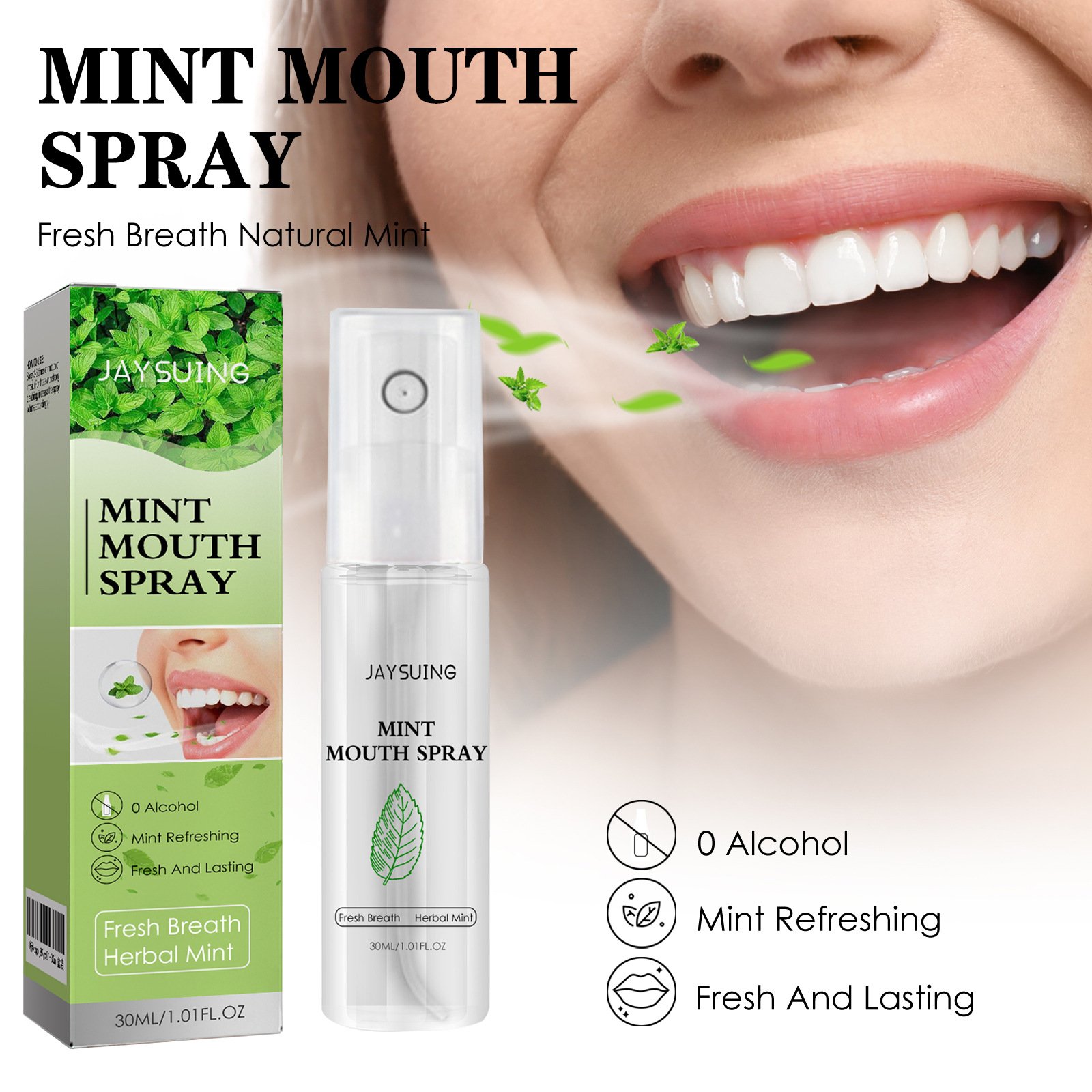 Fresh breath portable odorless mint flavor breath freshener spray mouth perfume