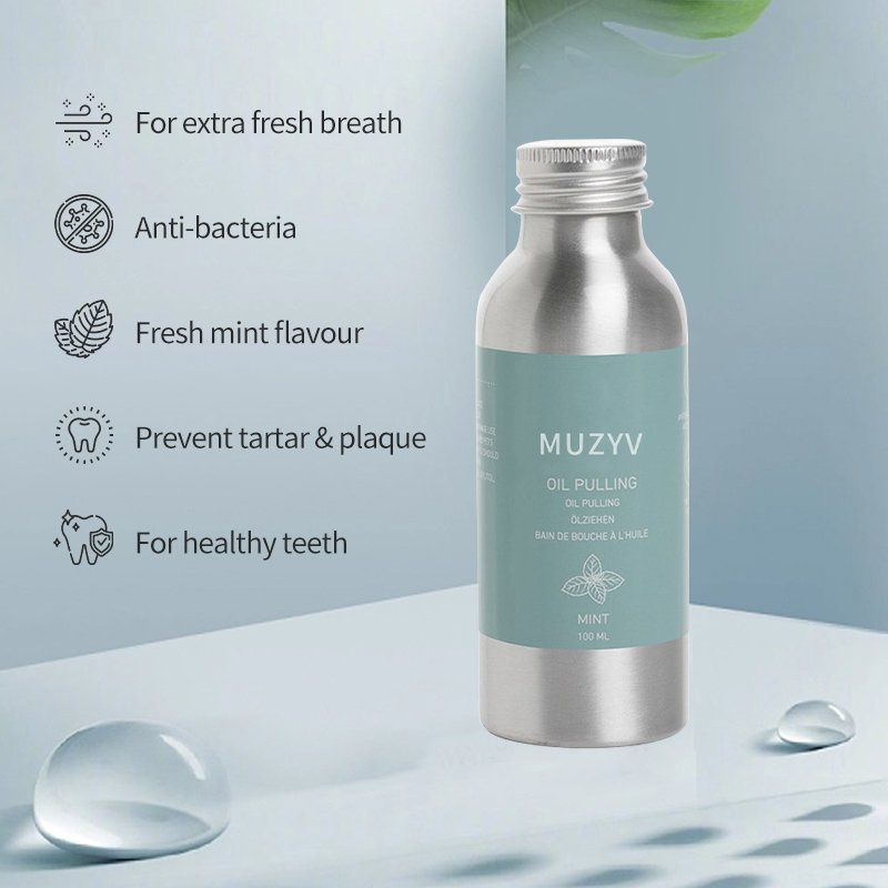 Private label custom dental mouth wash freshen bad breath teeth cleansing coconut mouthwash oil pulling
