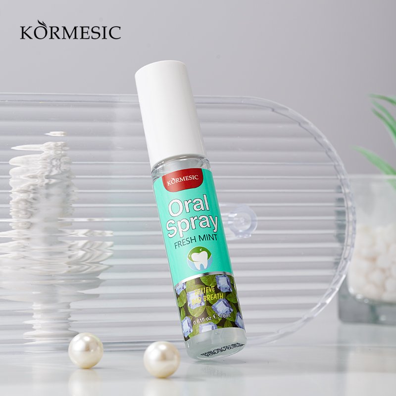 KORMESIC Private Label Portable 18ml Oral Care Breath Spray Freshener Mint Mouth Spray for Bad Breath