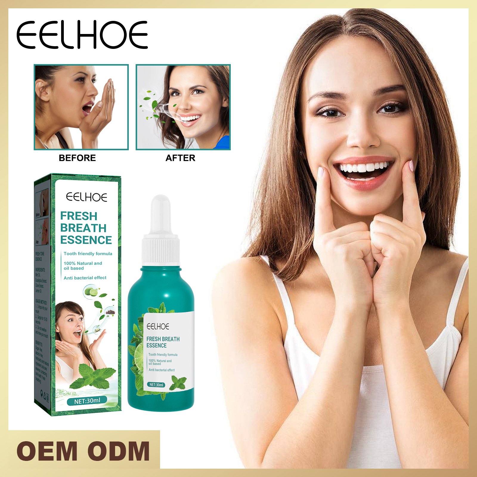 EELHOE Bad Breathe Spray Mint Herbal Breath Freshener Spray Mild Spray For Bad Breath