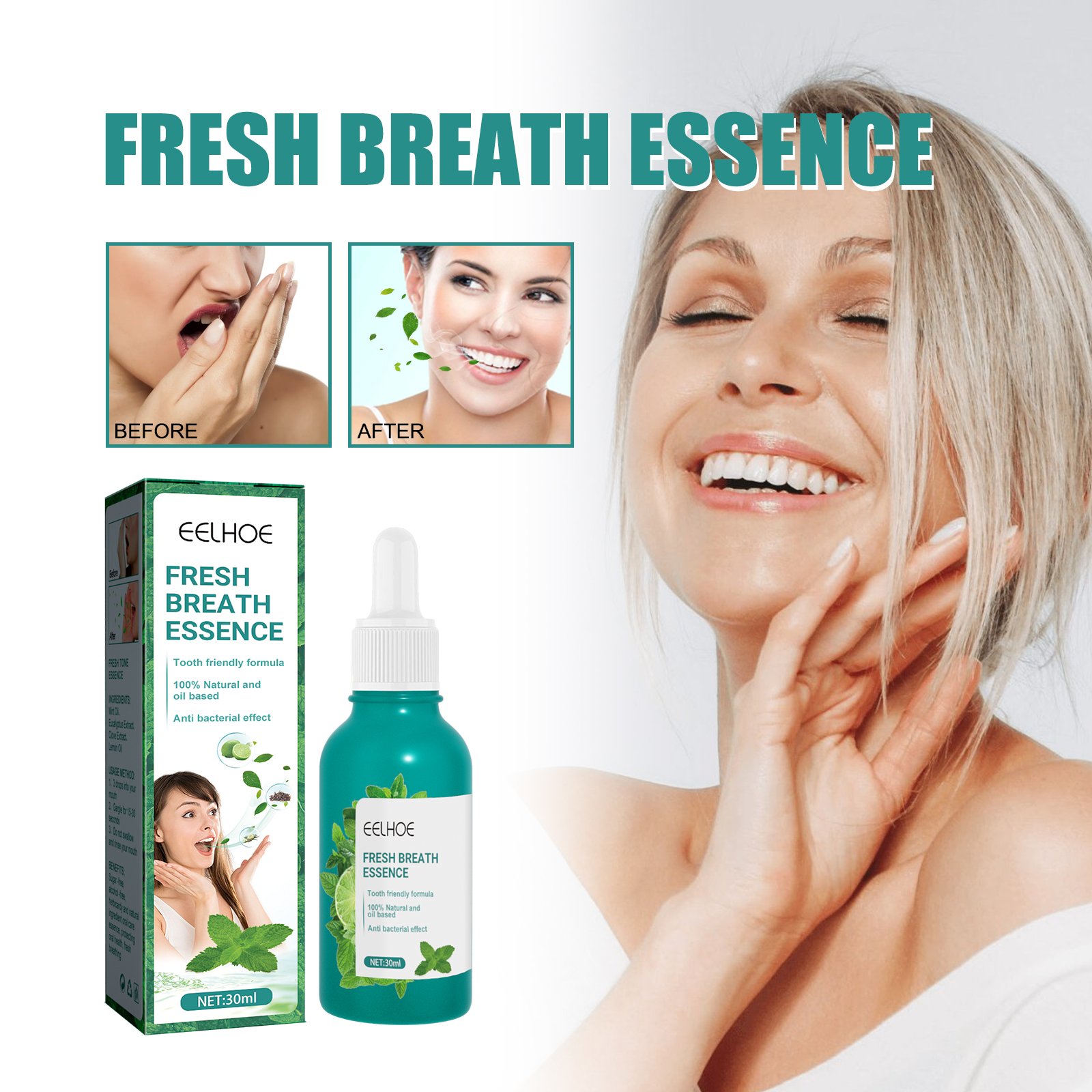 EELHOE Bad Breathe Spray Mint Herbal Breath Freshener Spray Mild Spray For Bad Breath
