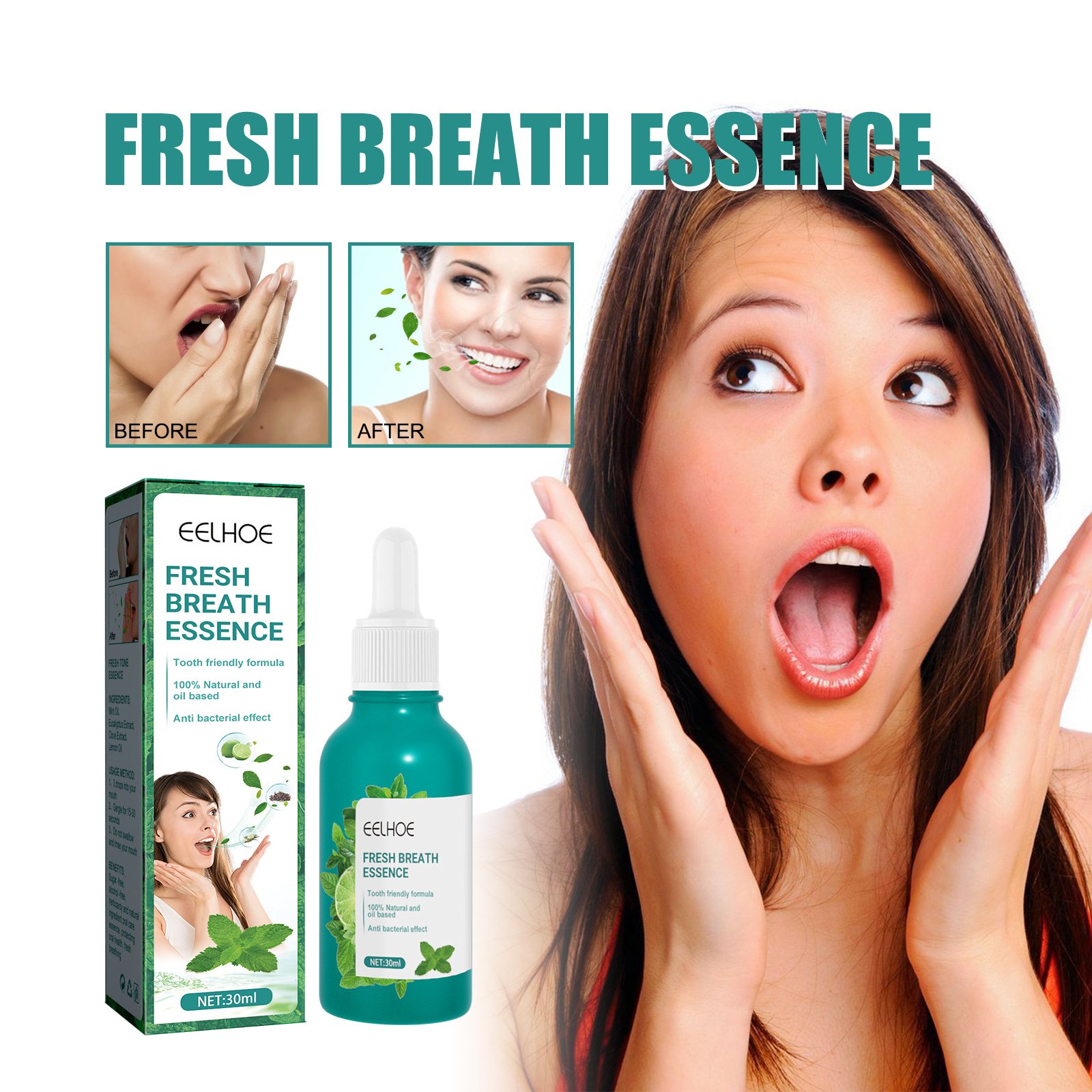 EELHOE Bad Breathe Spray Mint Herbal Breath Freshener Spray Mild Spray For Bad Breath