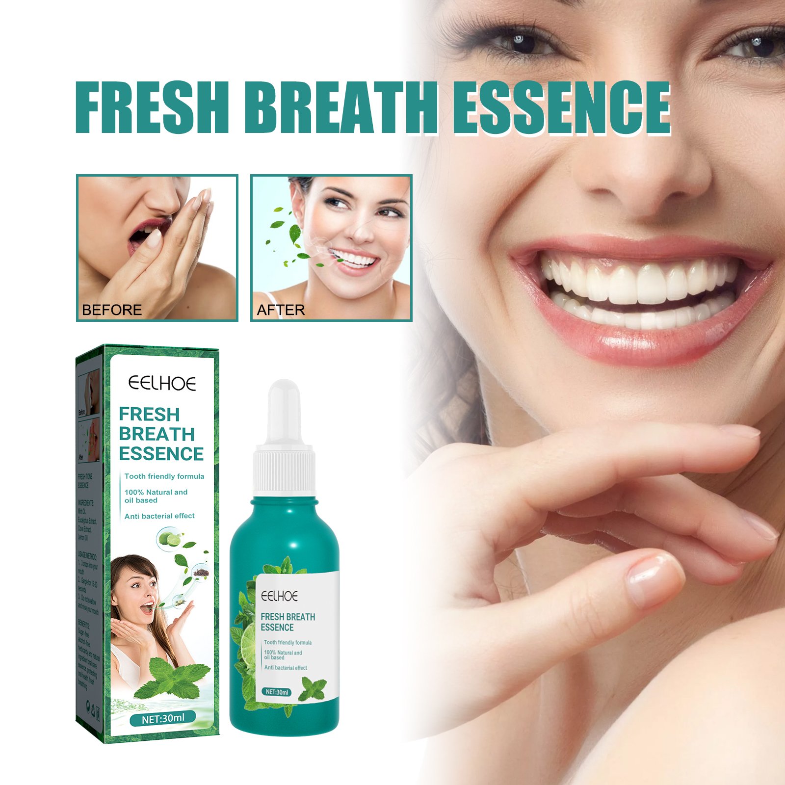 EELHOE Bad Breathe Spray Mint Herbal Breath Freshener Spray Mild Spray For Bad Breath