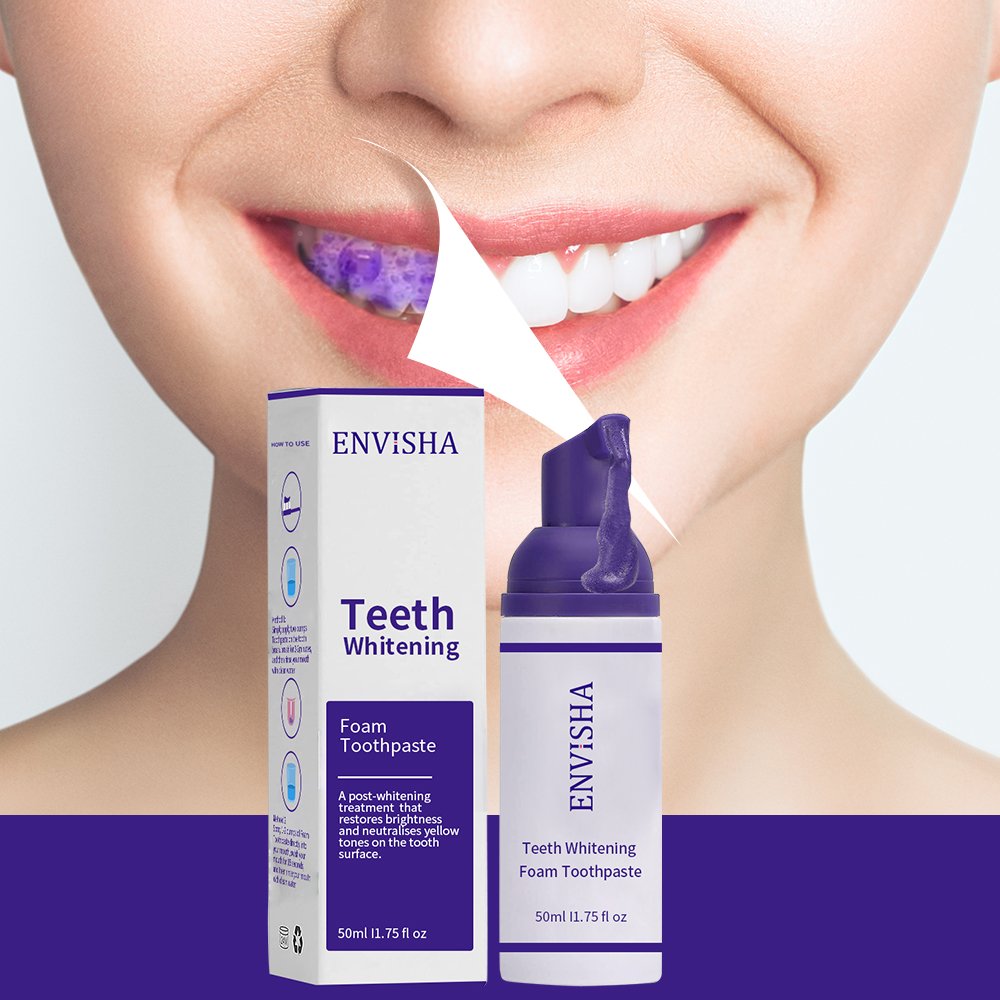 Cheap Purple Teeth Whitening Corrector Mousse Remove Yellow Teeth Purple Tooth Colour Corrector Foam For Teeth Stain Removal