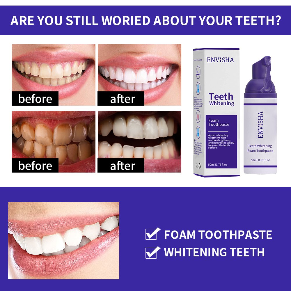 Cheap Purple Teeth Whitening Corrector Mousse Remove Yellow Teeth Purple Tooth Colour Corrector Foam For Teeth Stain Removal