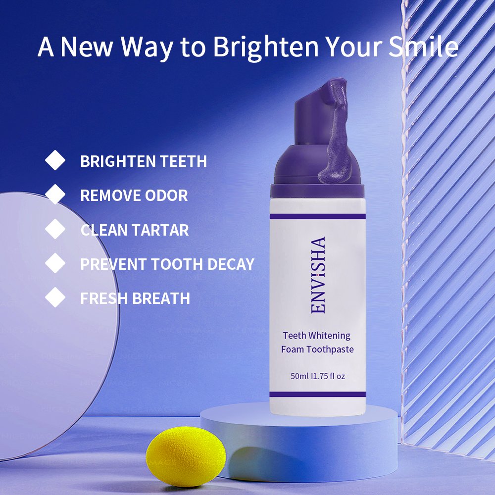 Cheap Purple Teeth Whitening Corrector Mousse Remove Yellow Teeth Purple Tooth Colour Corrector Foam For Teeth Stain Removal