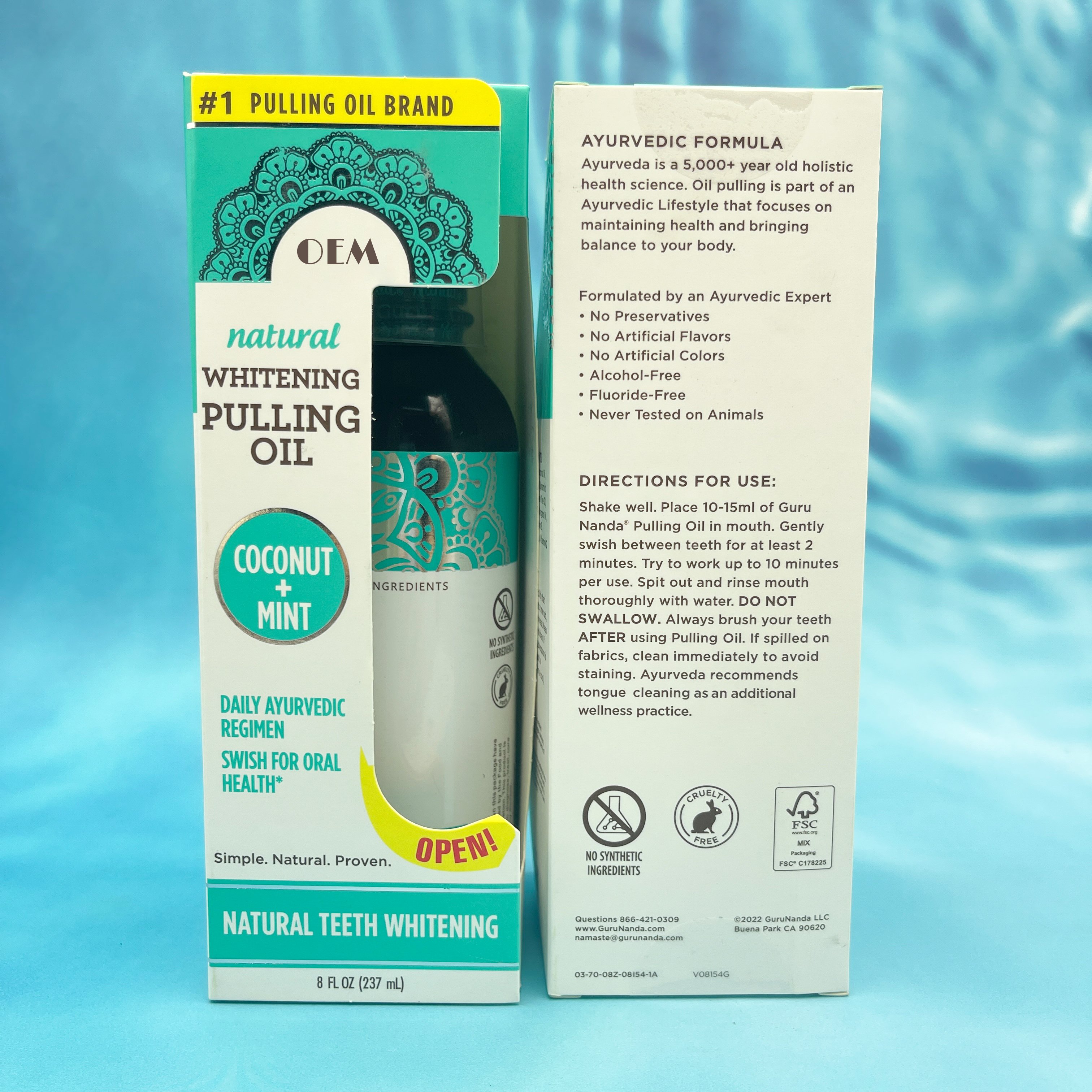 Guru Nan Coconut Oil Mouthwash Natural Supports Healthy Teeth Fresh Breath Oral Care Teeth Whitening Pulling Oil Mouthwash