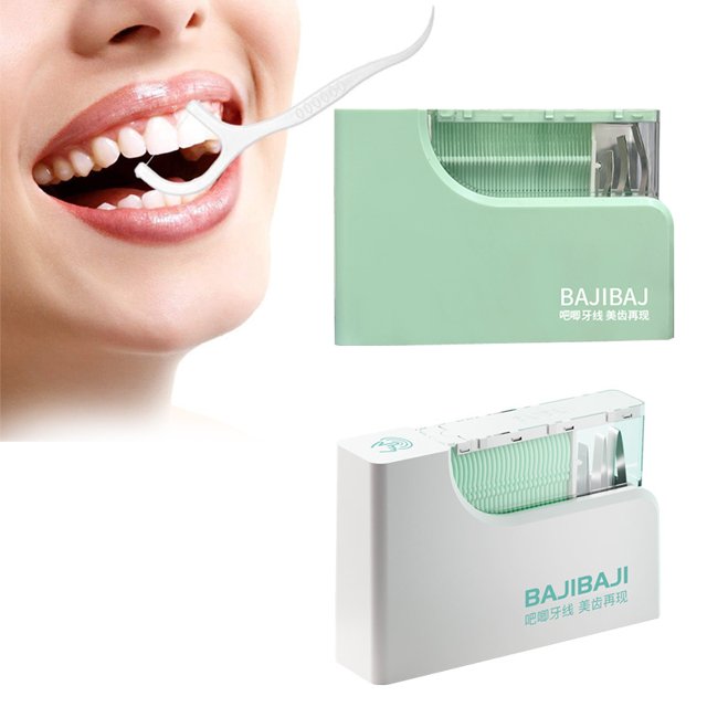 New smart touch dental floss pick dispenser floss stick that cleans teeth and freshens breath