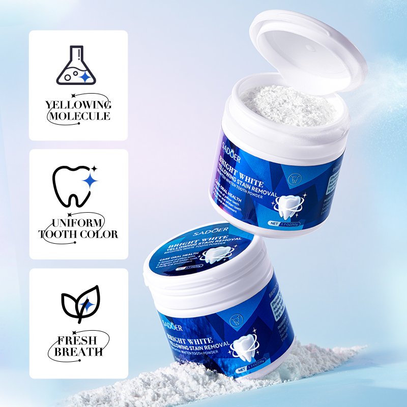 SADOER OEM ODM Activated Deep Clean Mint Freshens Breath Removes Stains Baking tooth powder For Teeth Whitening