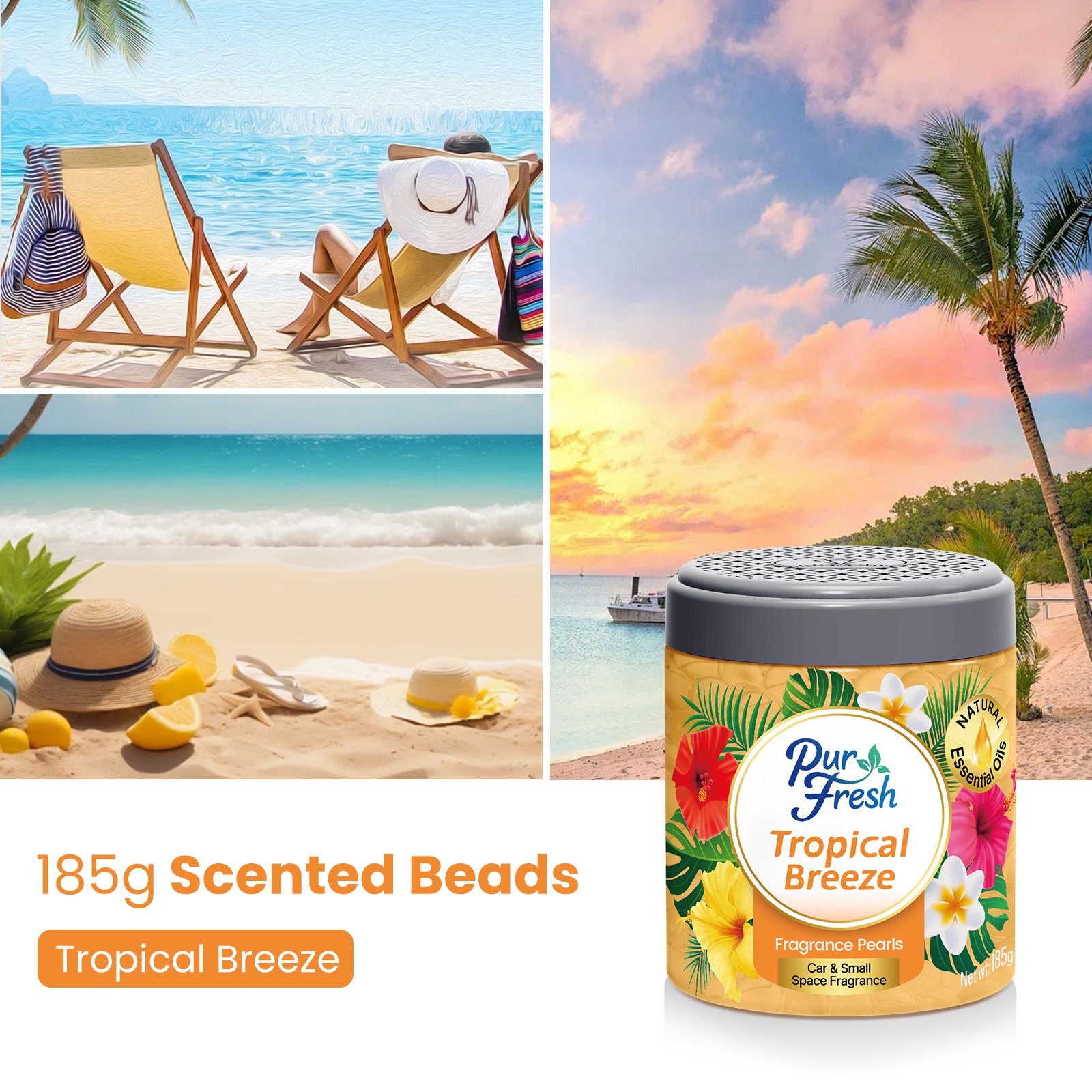 Enhance Your Indoor Space 185g Tropical Breeze beads air fresheners with a Refreshing Scent
