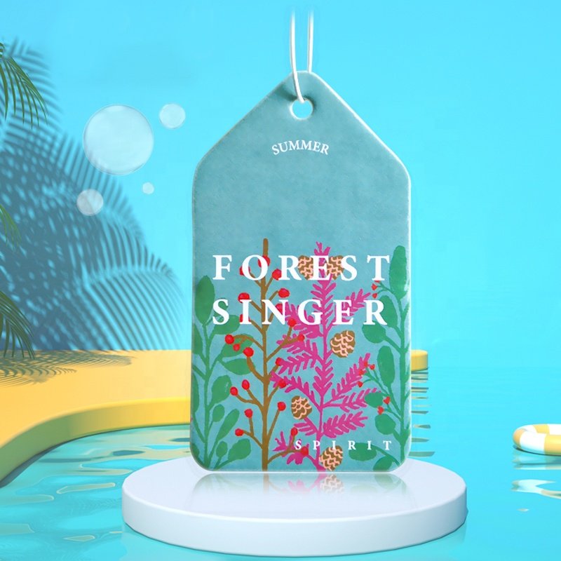 Ready to ship customized paper air freshener cotton paper perfume fragrance scented logo AROMA car air freshener